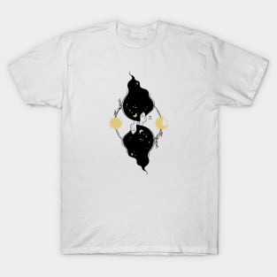 Black and Gold Zodiac Sign GEMINI T-Shirt